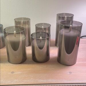 Elegant Smoky Glass Candle Holder